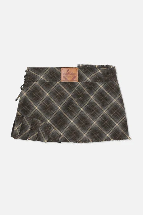 Scuffers Pleat Blue Checkered Skirt