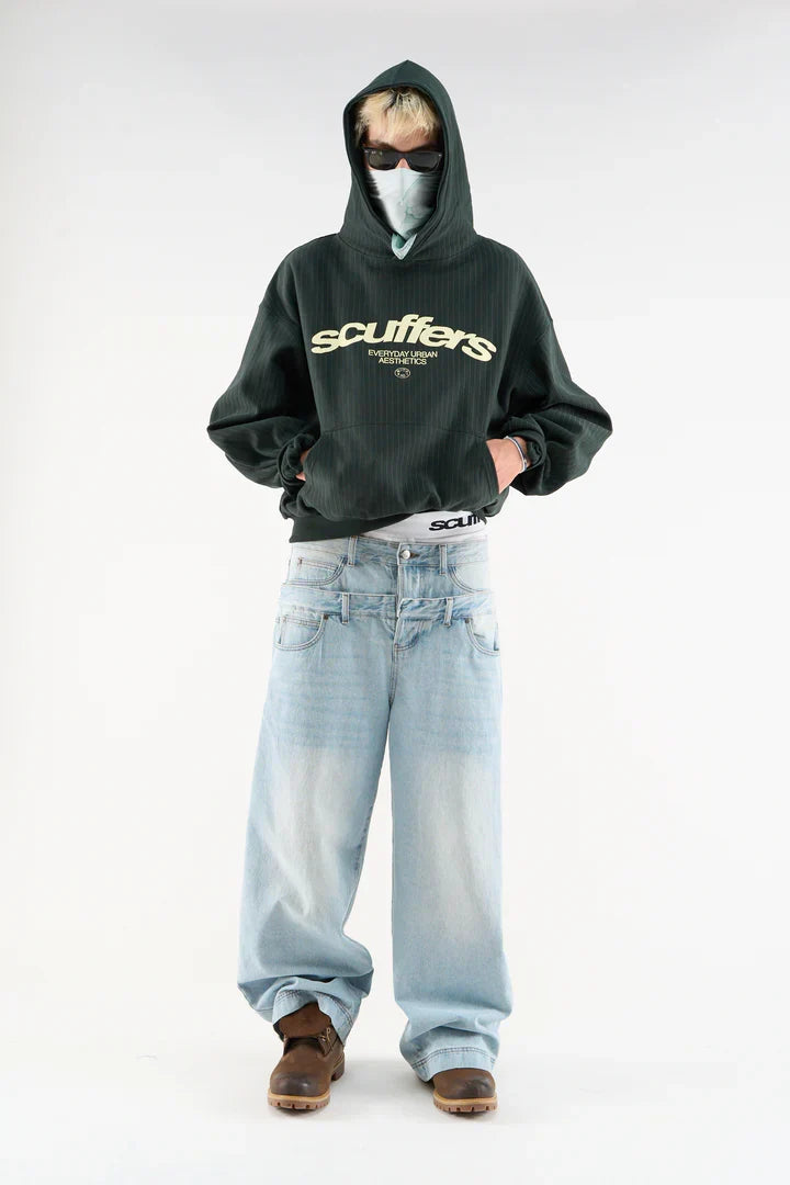 Scuffers Iconic Dark Green Pinstripe Hoodie