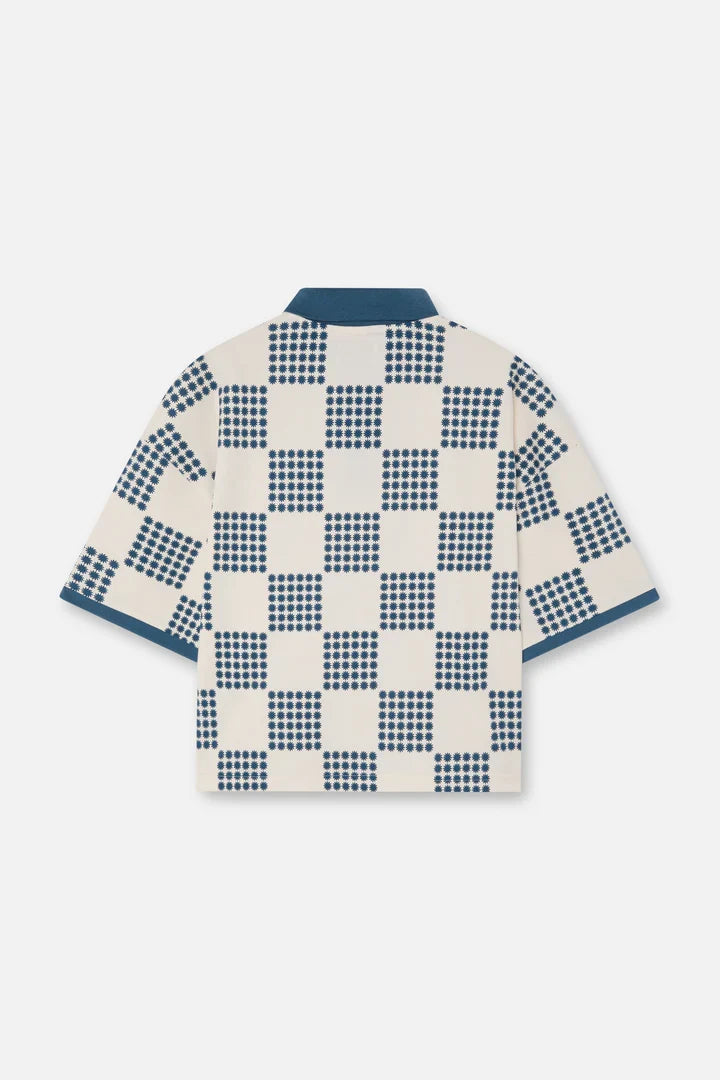 Scuffers Chess Blue Polo