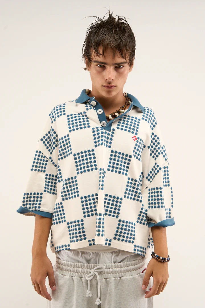 Scuffers Chess Blue Polo