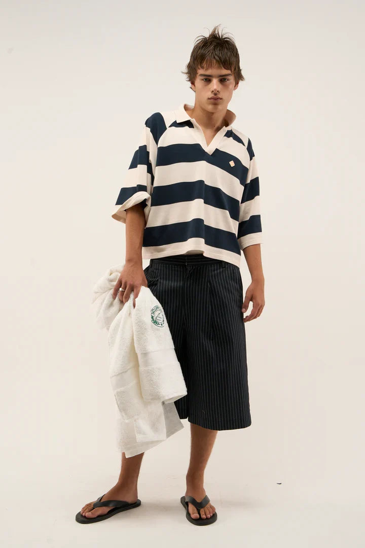 Scuffers Signature Navy Striped Polo