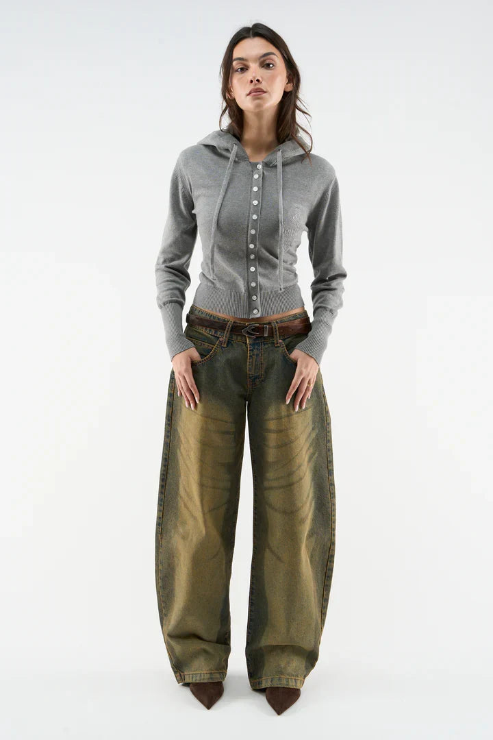 Scuffers Route Light Grey Knit Zipper