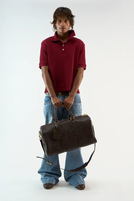 Scuffers Waffle Burgundy Polo