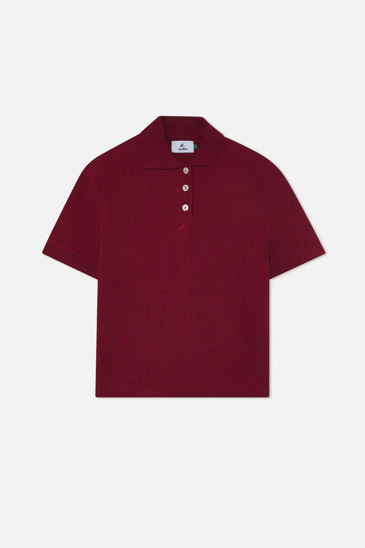 Scuffers Waffle Burgundy Polo