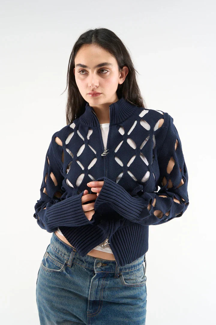 Scuffers Cambodia Holes Navy Zipper Knit